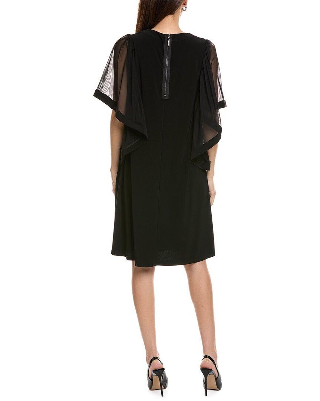 Joseph Ribkoff Black Mesh Angel Wing Mini Dress