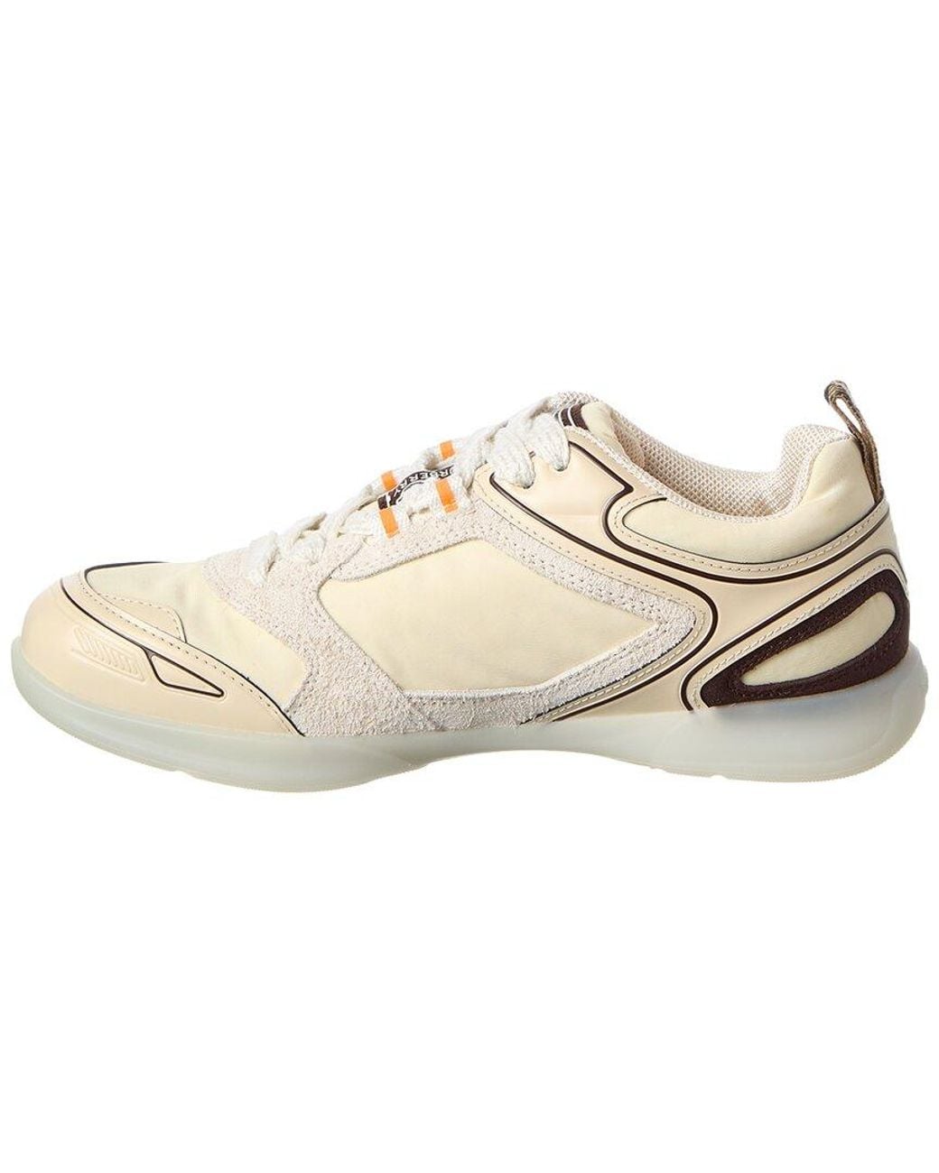 Burberry Natural Matrix Spot Canvas & Leather Sneaker