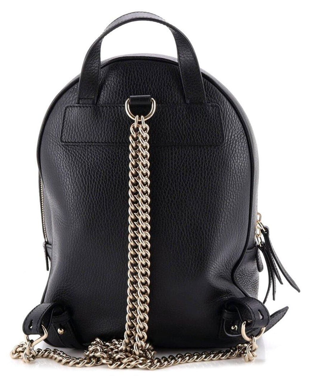 Gucci Black Sheep Leather Soho Chain Backpack (Authentic Pre-Loved)