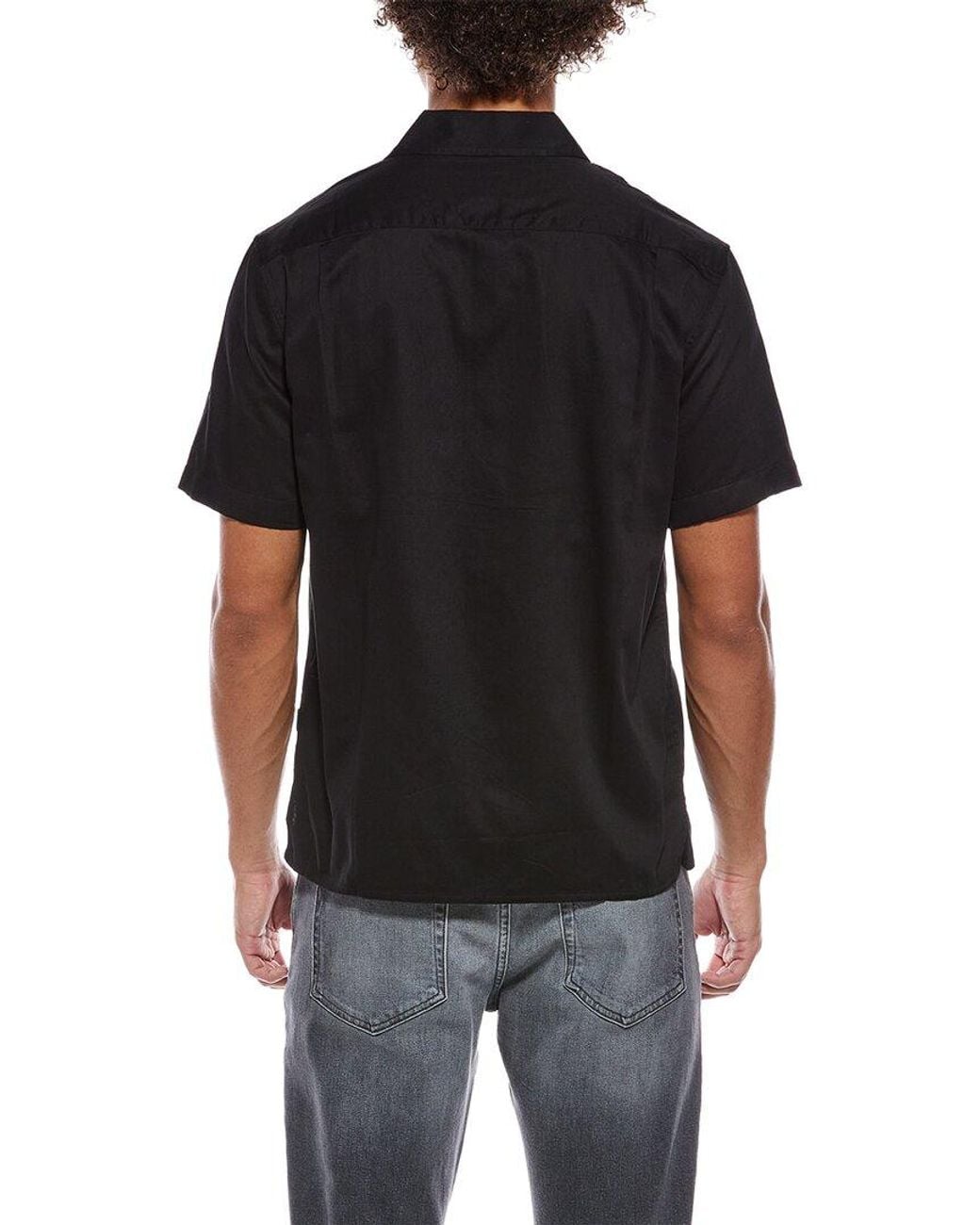 John Varvatos Black Danny Camp Shirt for men