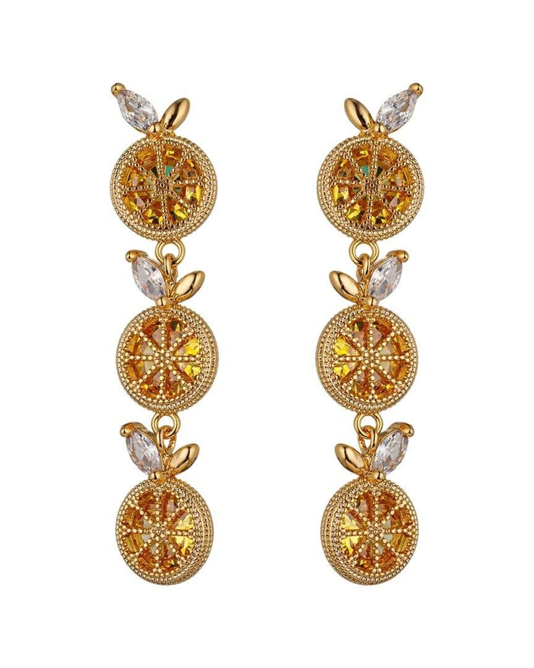 Eye Candy LA Metallic The Luxe Collection Cz Limoncello Drop Earrings