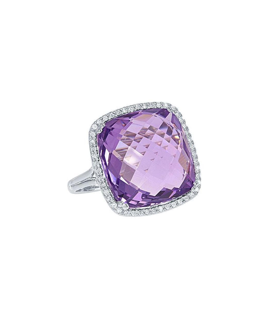 Diana M Purple Fine Jewelry 14k 14.25 Ct. Tw. Diamond & Amethyst Ring