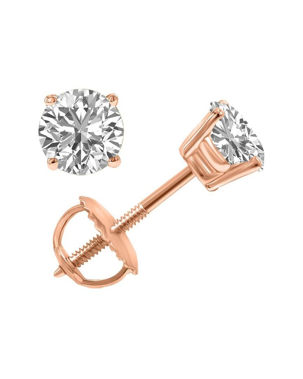 Diamond Select Cuts White 14k Rose Gold 1.00 Ct. Tw. Diamond Studs