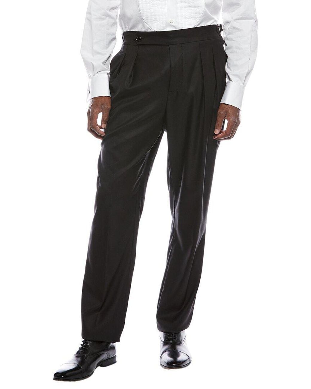 Brunello Cucinelli Black Wool & Silk-Blend Pant for men