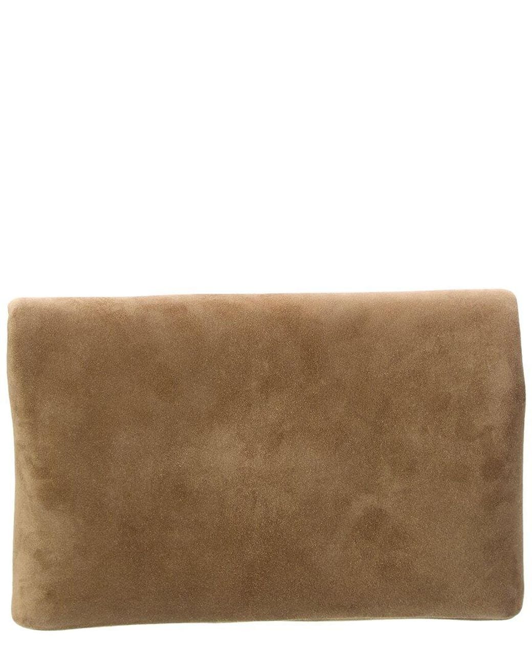 Saint Laurent Brown Cassandre Small Suede Chain Pouch