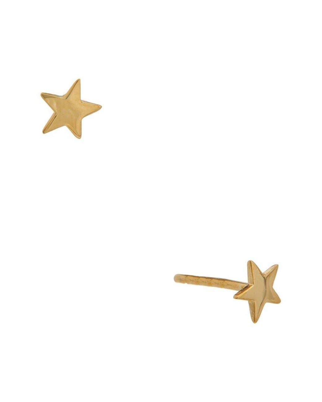 Italian Gold White 10K Star Stud Earrings