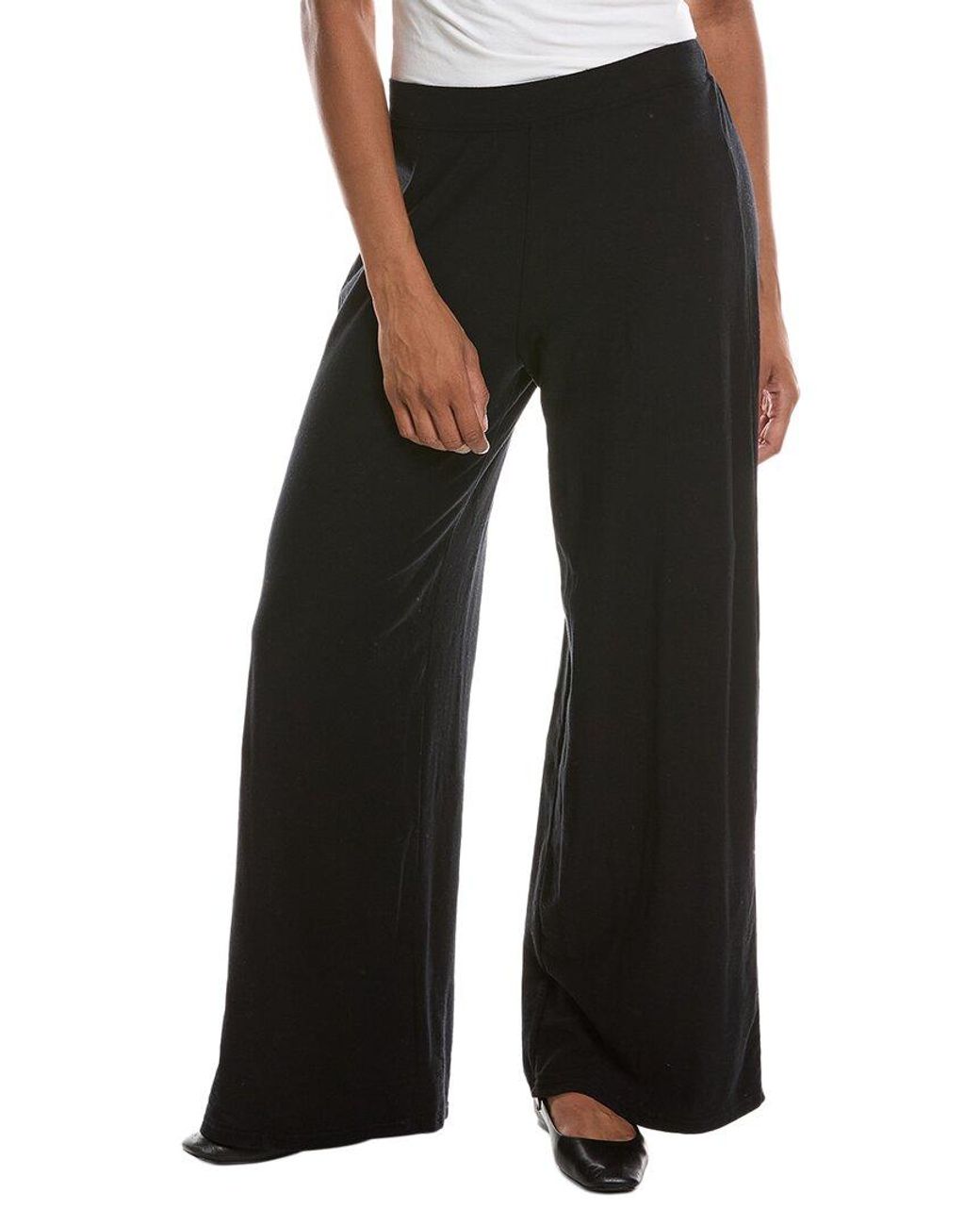 PERFECTWHITETEE Black Corey Slub Jersey Wide Leg Pant