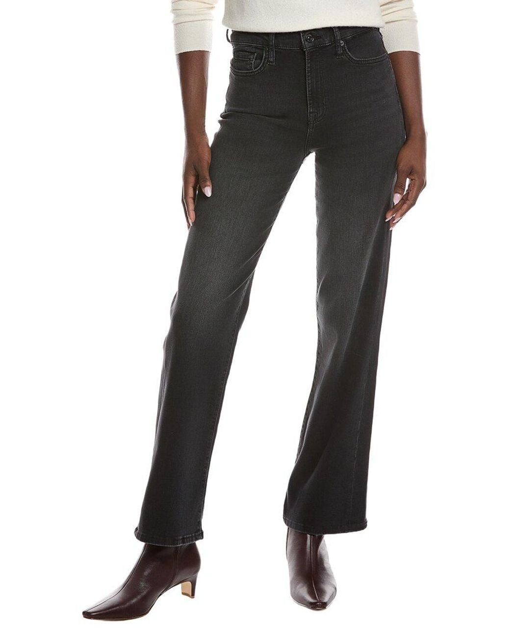 7 For All Mankind Black Alexa Reston Straight Jean