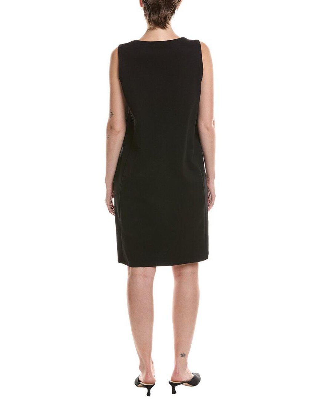 Eileen Fisher Black Jewel Neck Dress