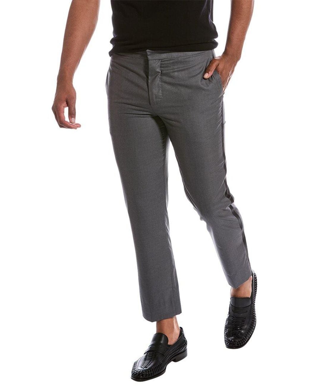 Brunello Cucinelli Black Wool & Silk-blend Pant for men