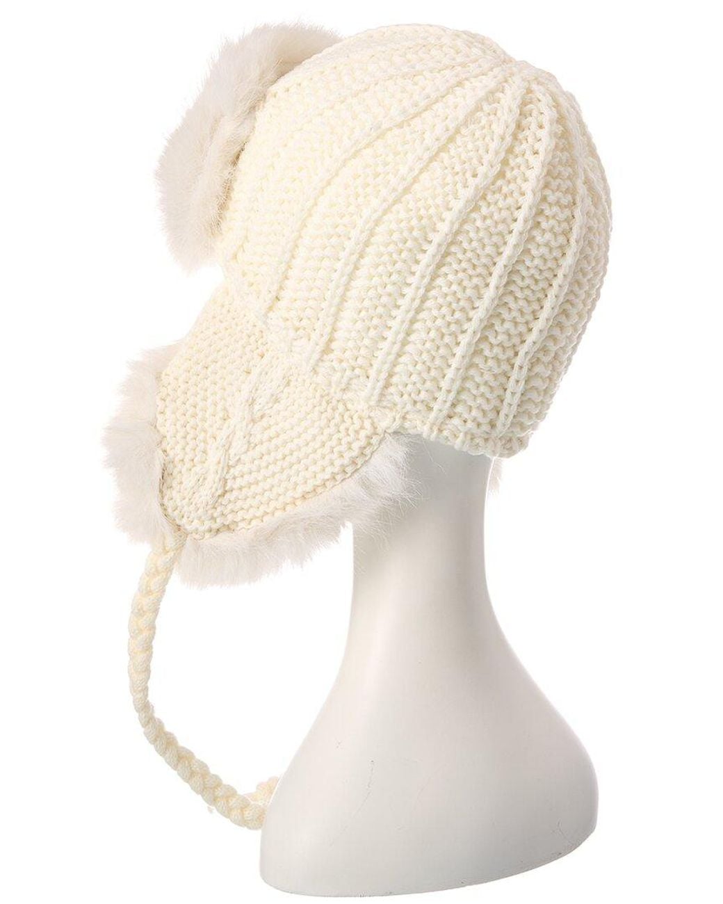 Surell White Accessories Sweater Knit Trooper Hat