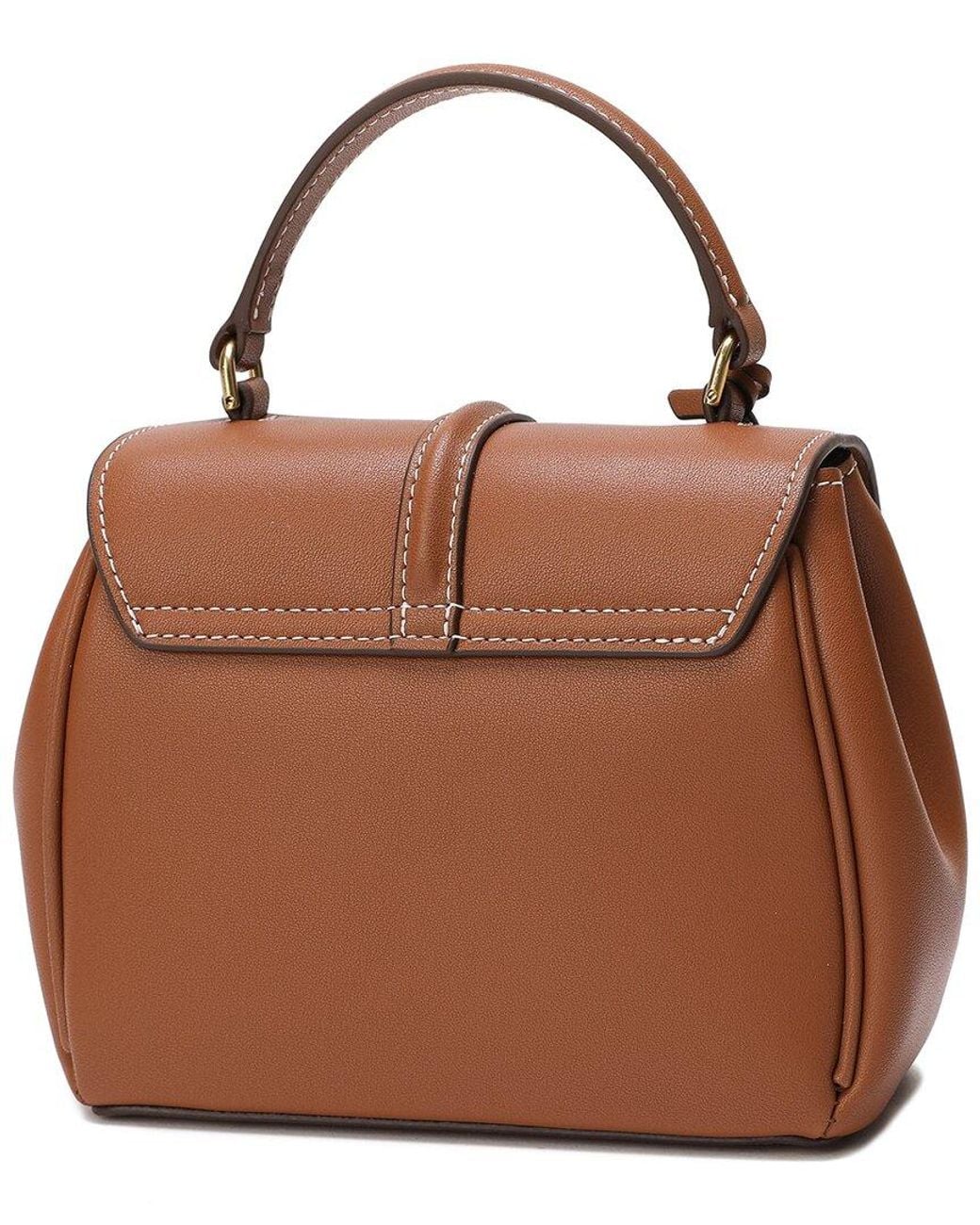 Tiffany & Fred Paris Brown Smooth Leather Top Handle Crossbody
