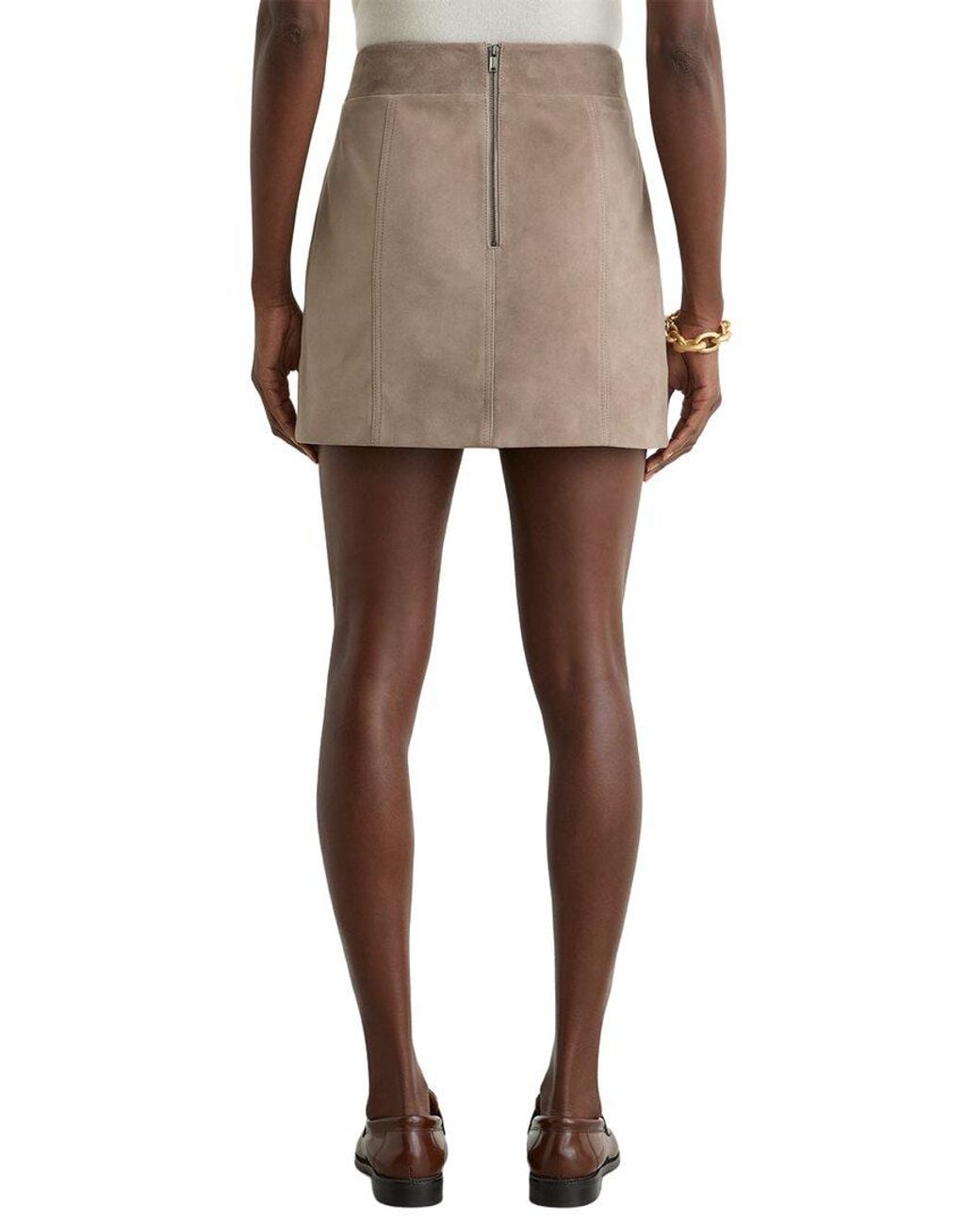 Reiss Natural Vida Suede Patch Pocket Mini Skirt