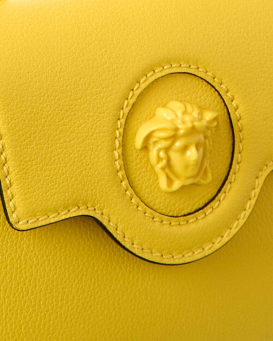 Leather bag Versace Yellow in Leather - 36487926
