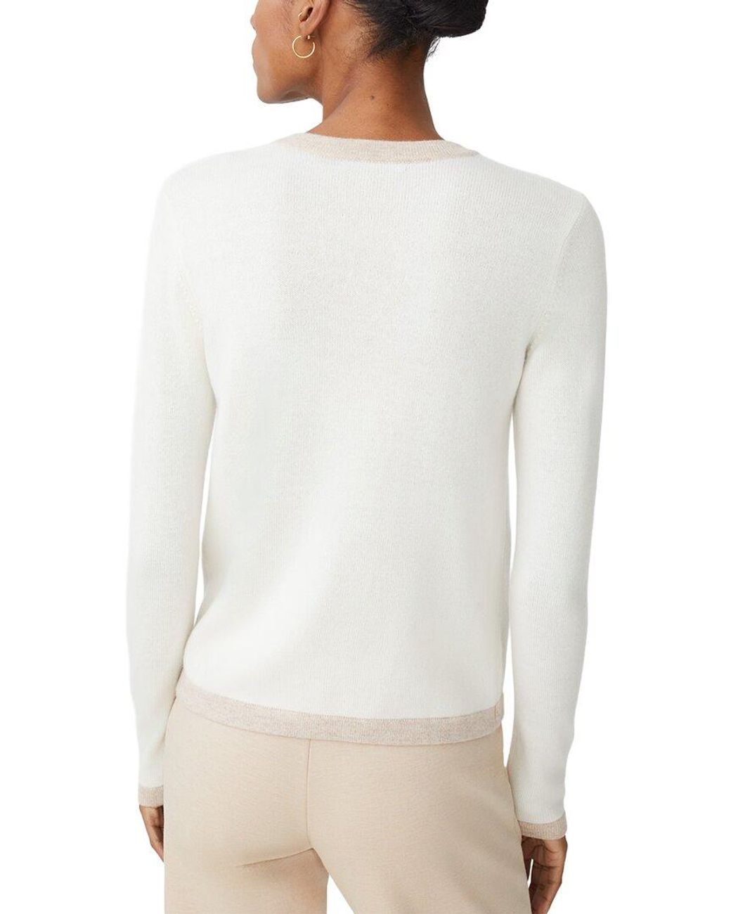 J.McLaughlin White Ainsley Cashmere Sweater