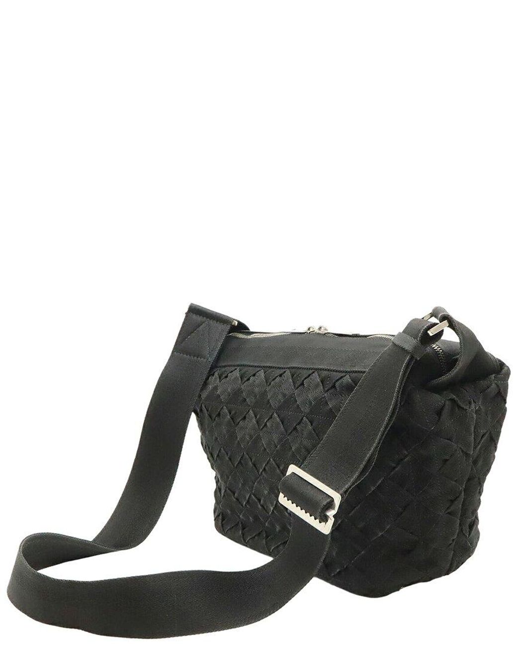 Bottega Veneta Black Intrecciato Canvas Shoulder Bag (authentic Pre-loved)