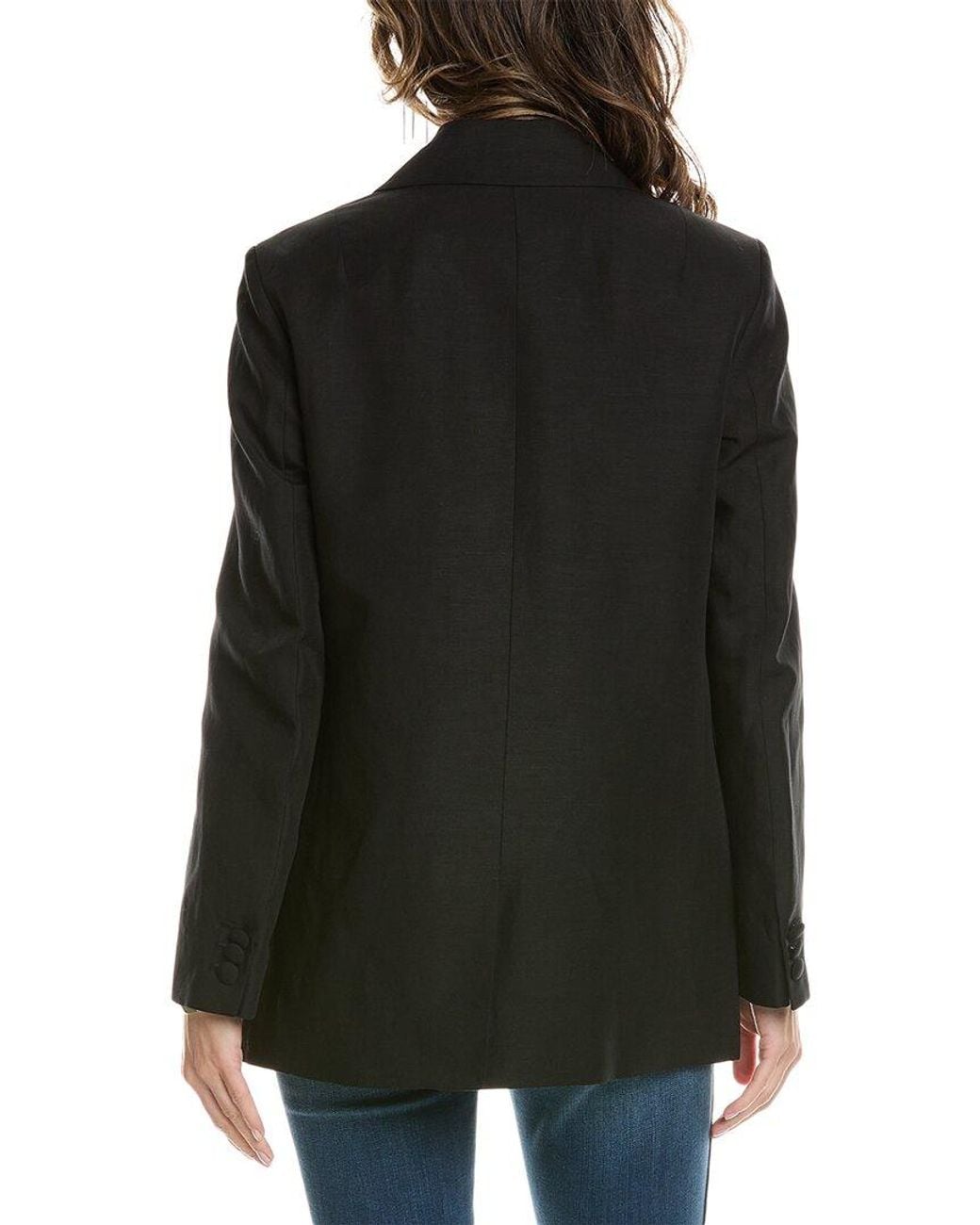 AllSaints Black Petra Linen-Blend Blazer