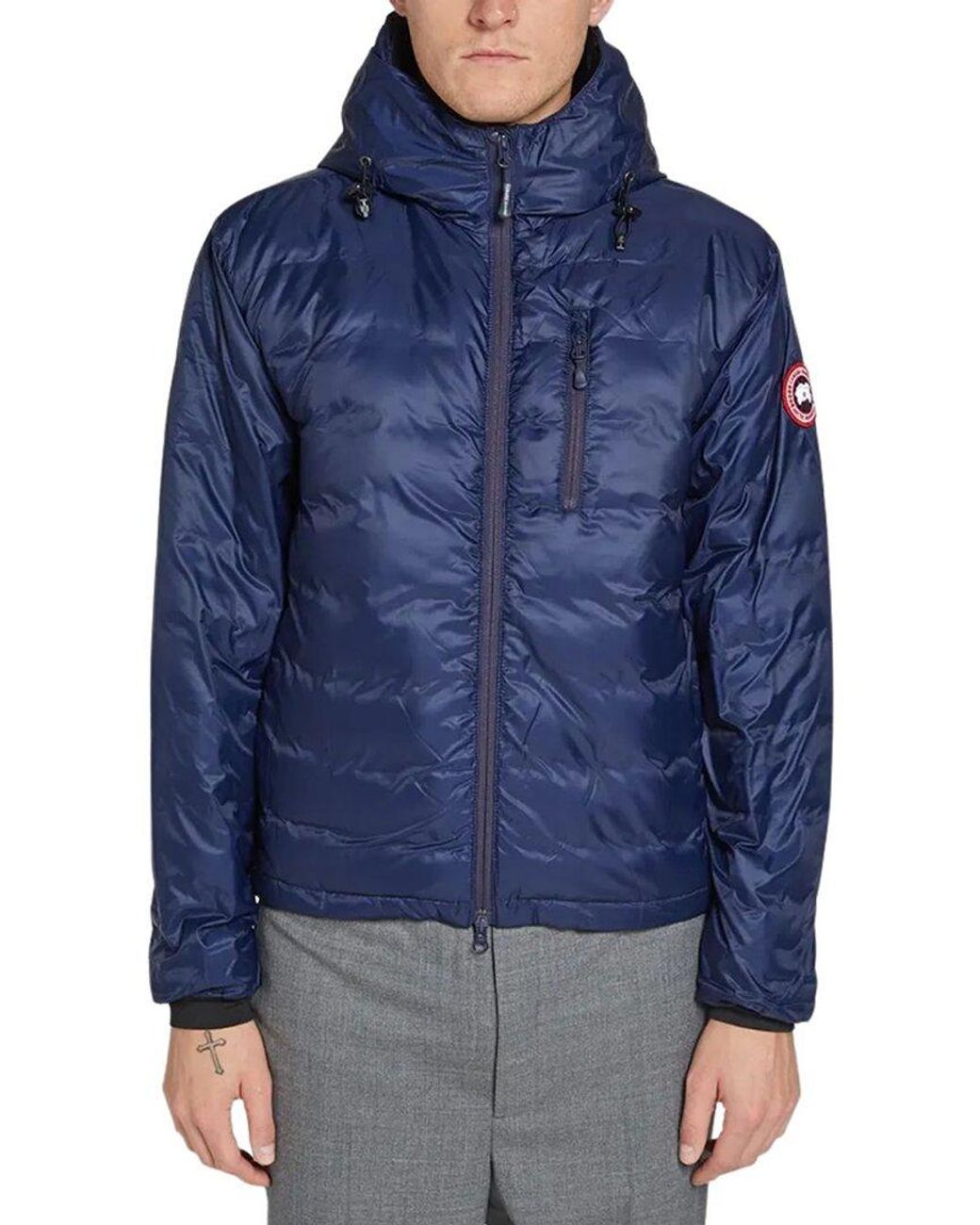 Canada Goose Lodge Fusion Fit Down Hoodie in Blue for Men | Lyst