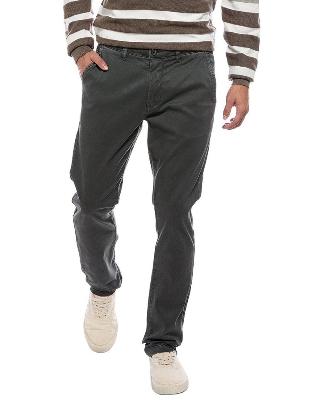 Vintage 1946 Black Garment Dyed Twill Pant for men