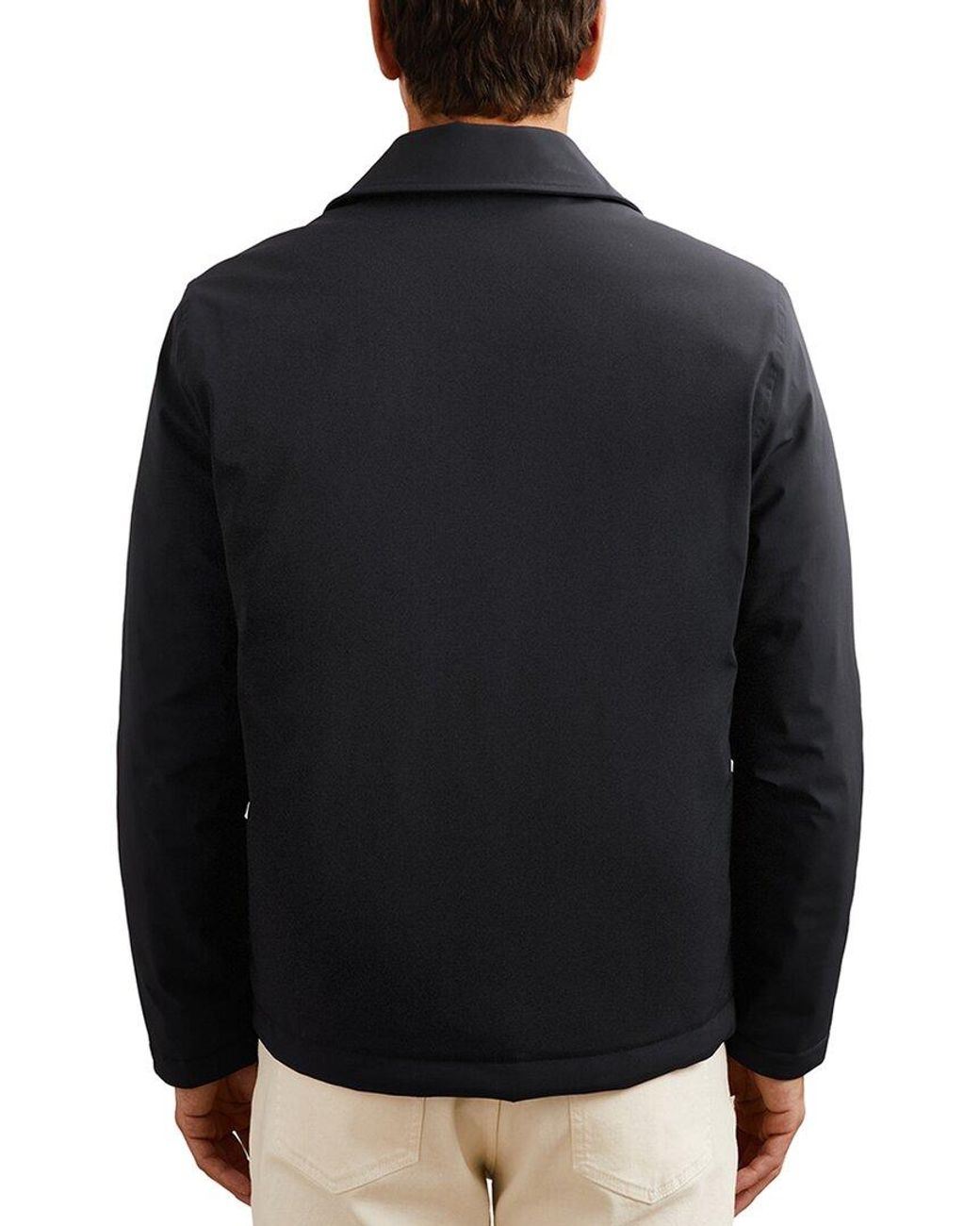 Reiss Black Parker Nylon Patch Pocket Casual Shirt for men