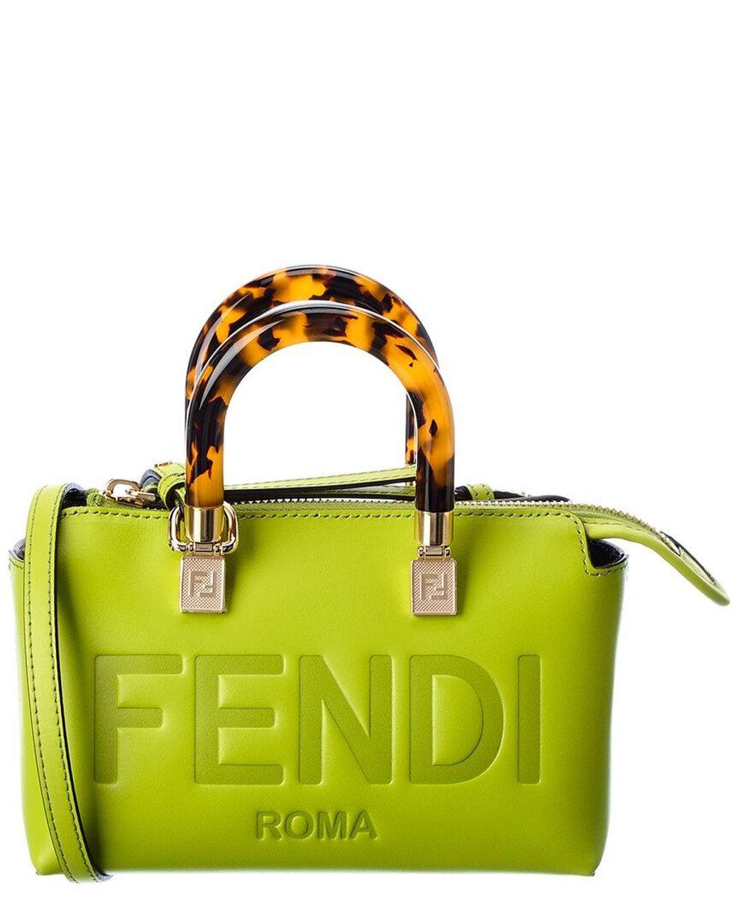 Fendi By The Way Mini Leather Shoulder Bag in Yellow | Lyst