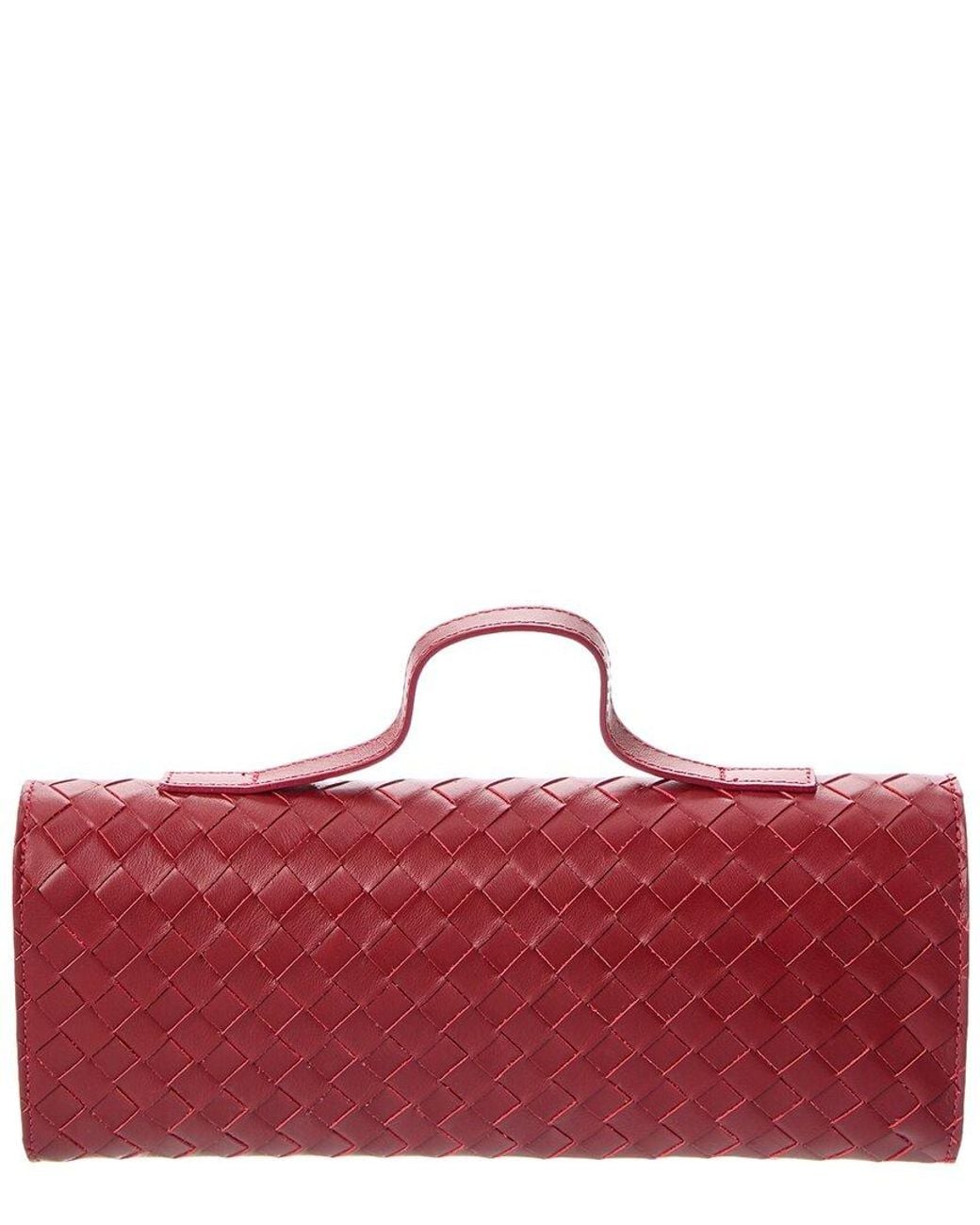 Isabella Rossetti Red Faye Hand-Woven Leather Clutch