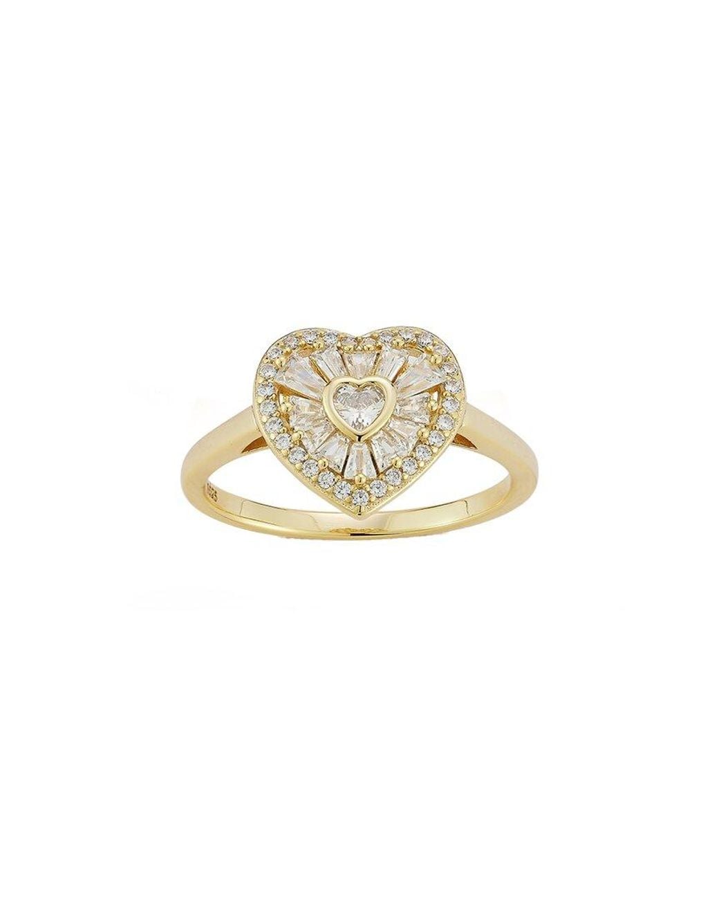 Glaze Jewelry White 14K Over Cz Heart Ring