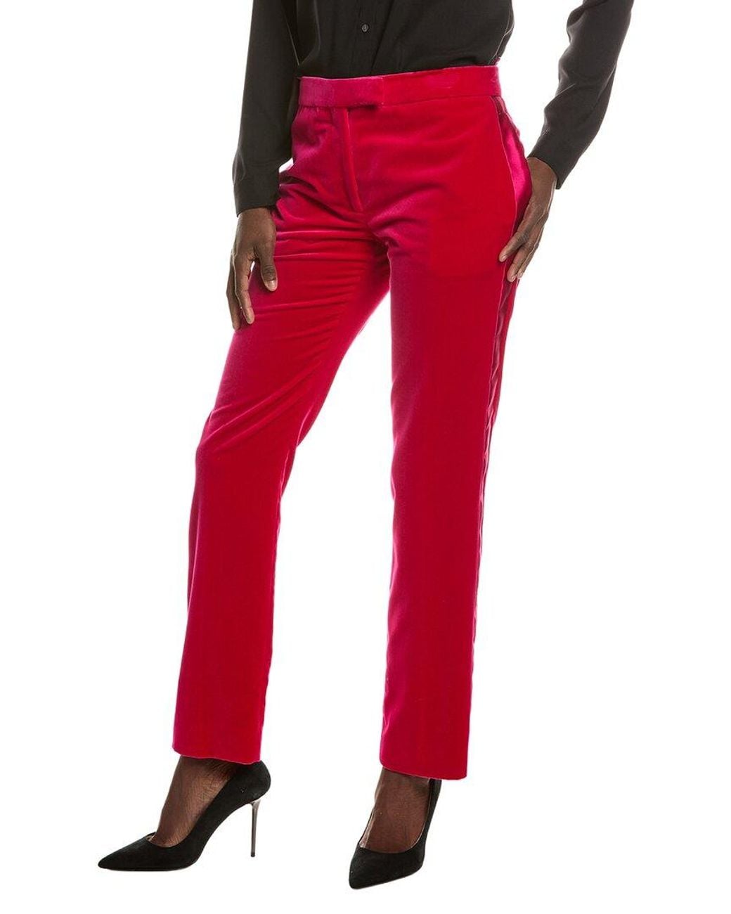 Tom Ford Silk- Trim Pant in Red | Lyst