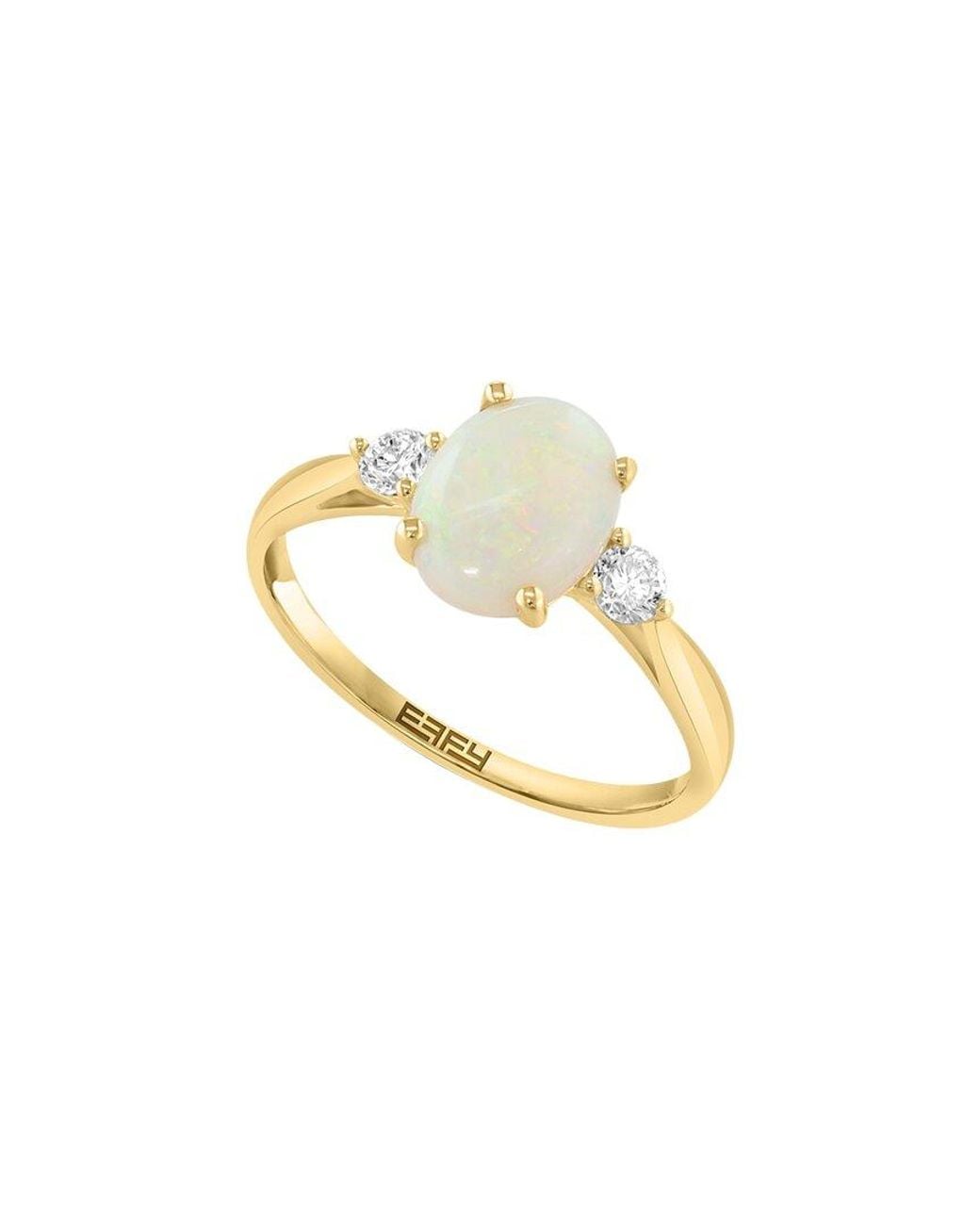 Effy Fine Jewelry Metallic 14K 1.14 Ct. Tw. Diamond & Opal Ring