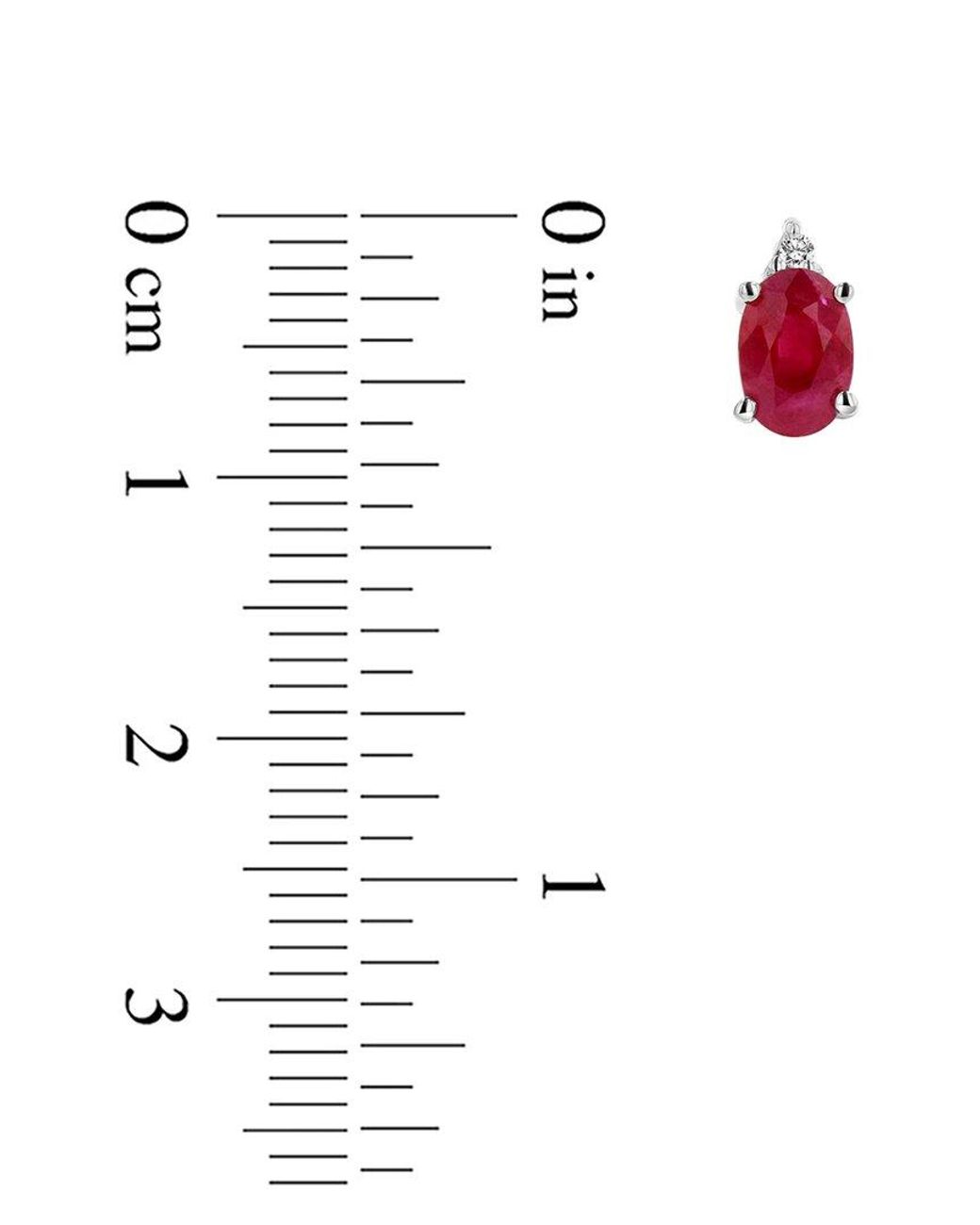 LEVARON Red 14K 0.82 Ct. Tw. Diamond & Ruby Studs