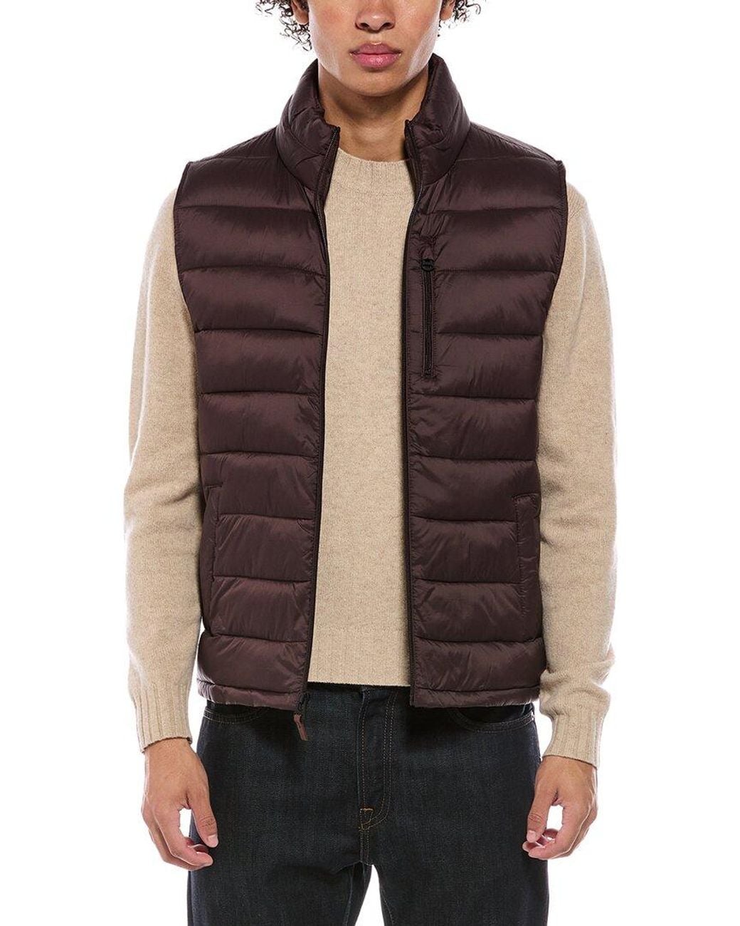 Cole Haan Brown Quilted Vest for men