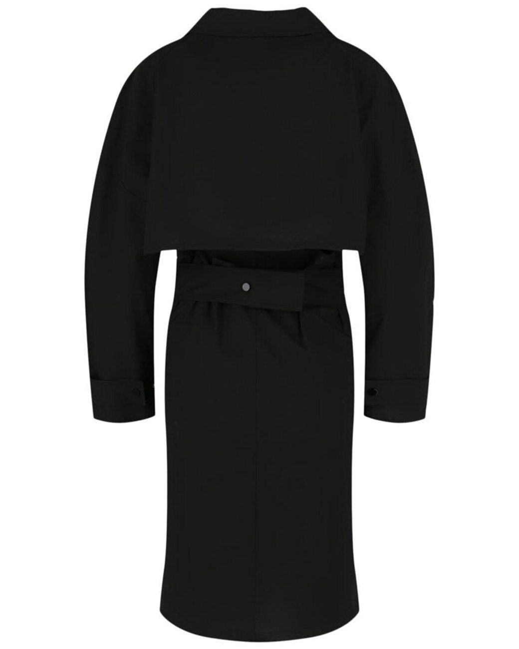 Bottega Veneta Black Woven Trench Coat