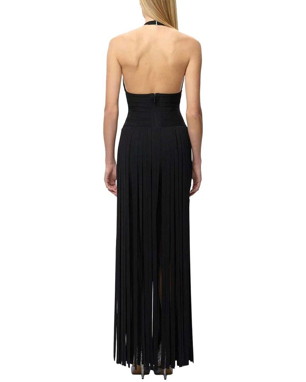 Dilireba Black Sleeveless Solid Maxi Dress