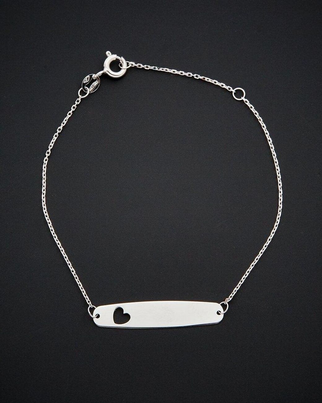 Italian Gold Black 14k Adjustable Heart Bracelet