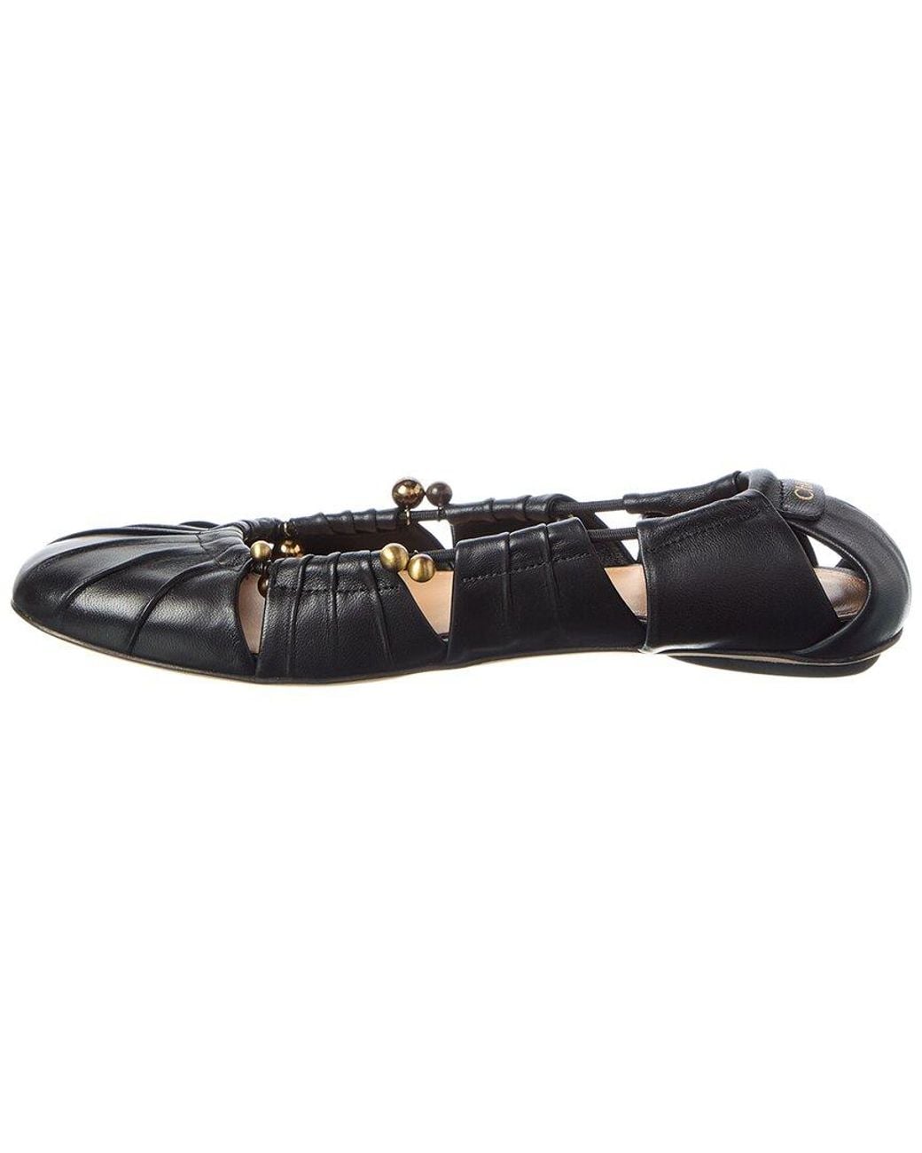 Chloé Black Luna Leather Ballerina Flat