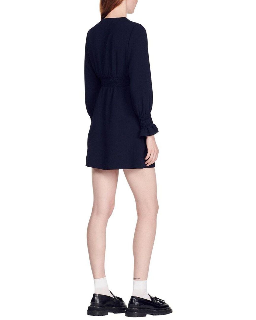 Sandro Blue Tailored Woven Dress