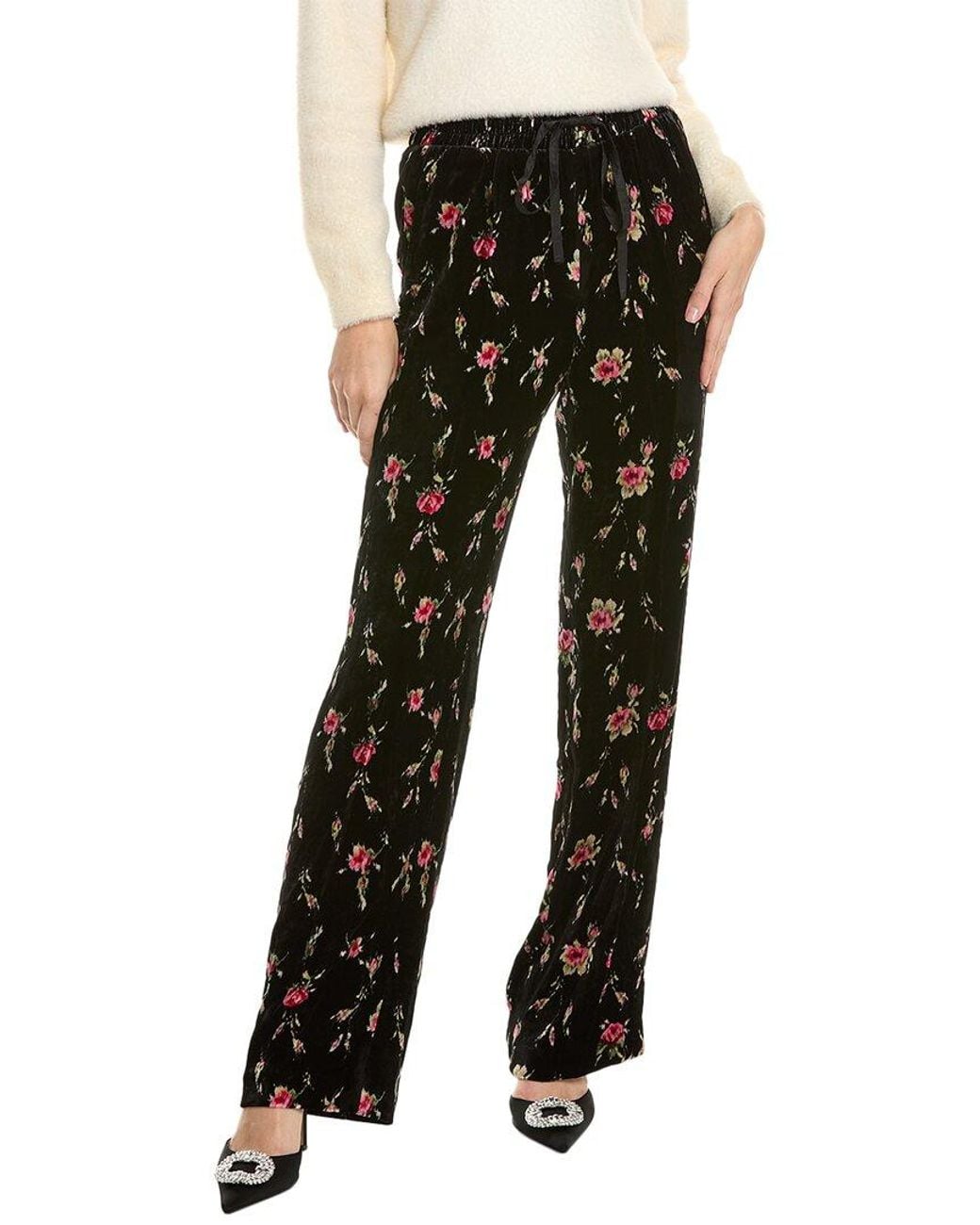 RED Valentino Black Silk-Blend Pant