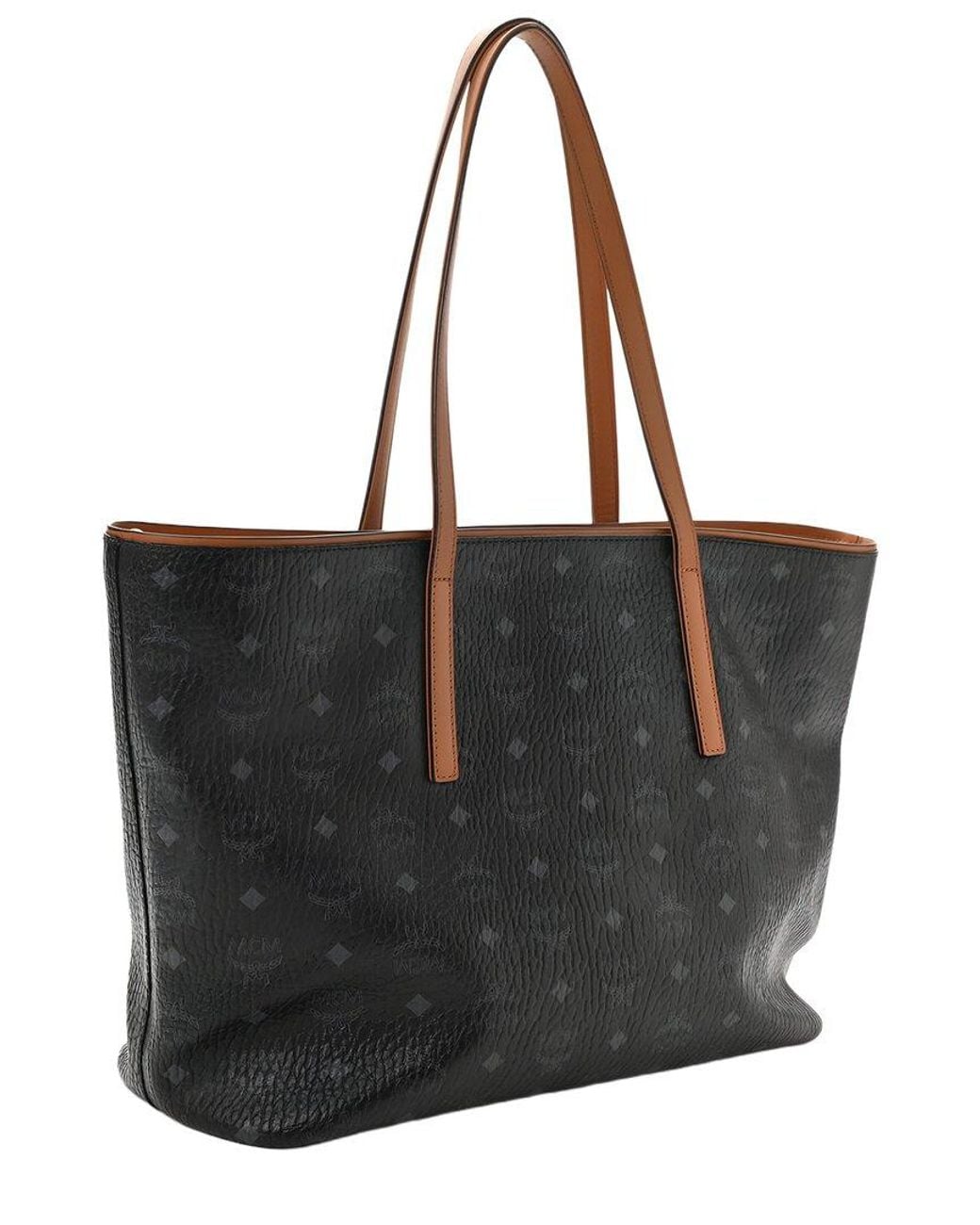 MCM Black Coated Canvas Tote