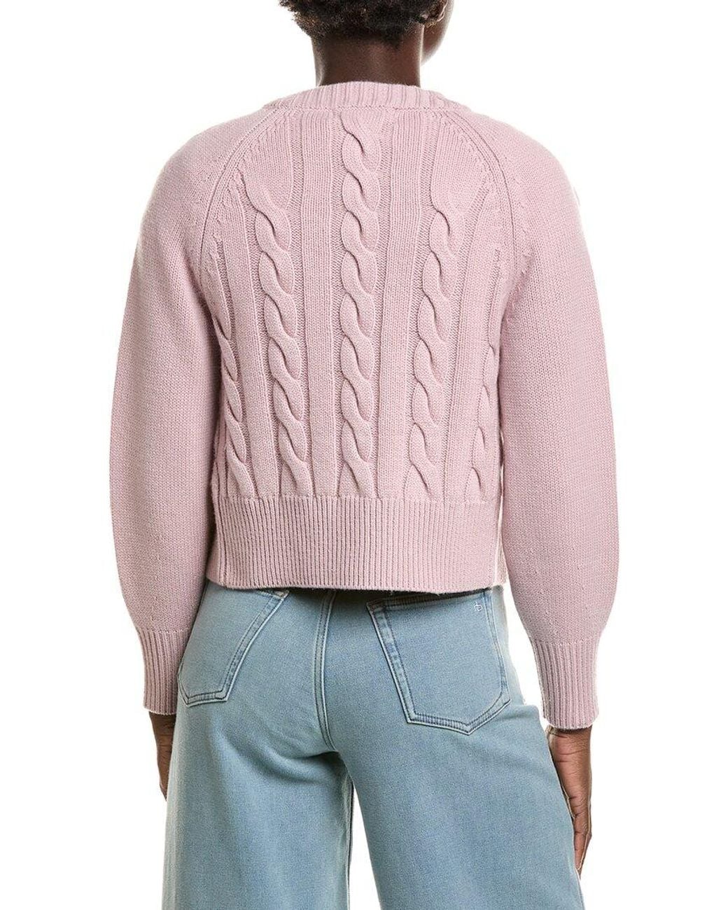 Neiman Marcus Red Crop Wool & Cashmere-Blend Cardigan
