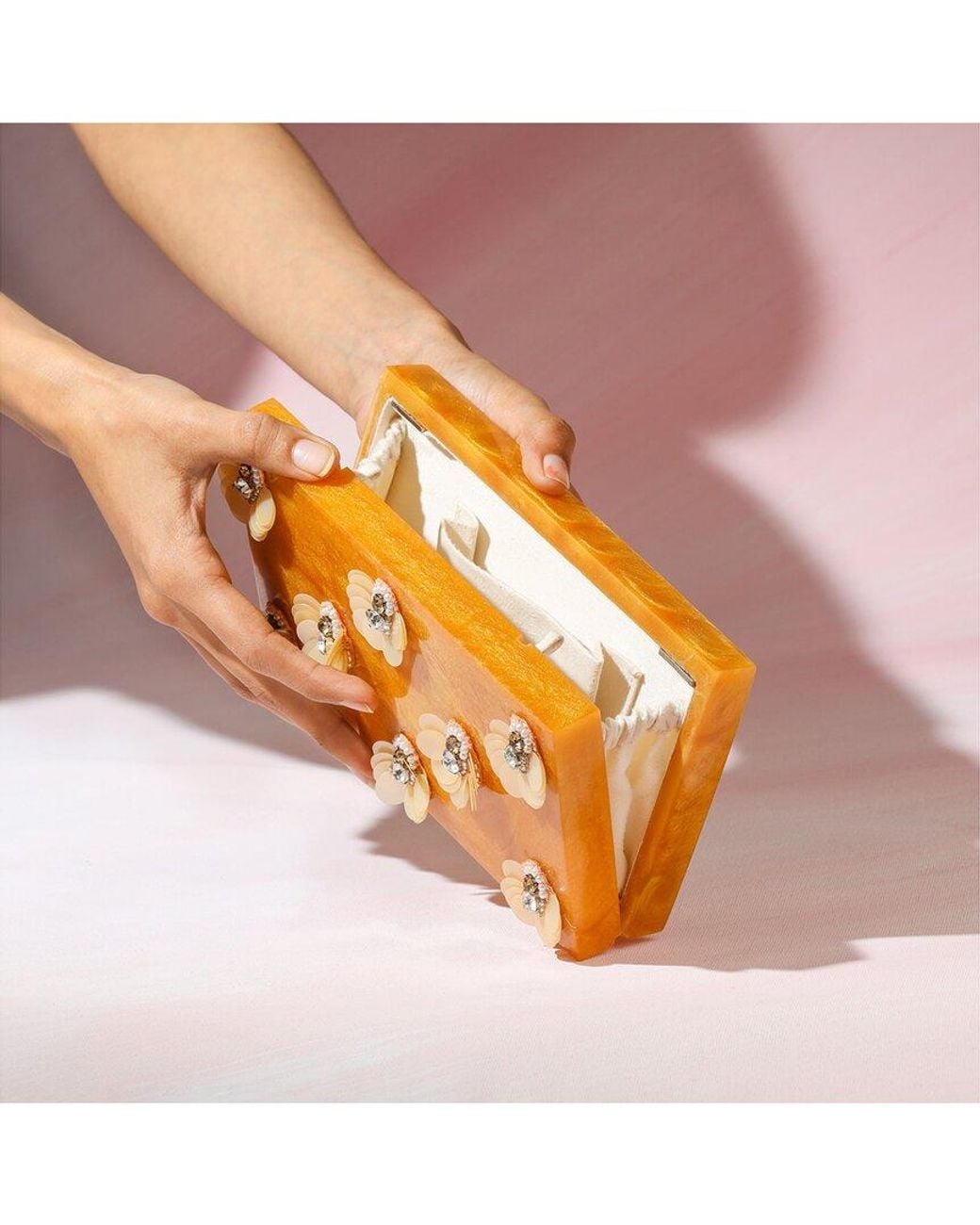TIRAMISU Orange Crystaline Minaudiere
