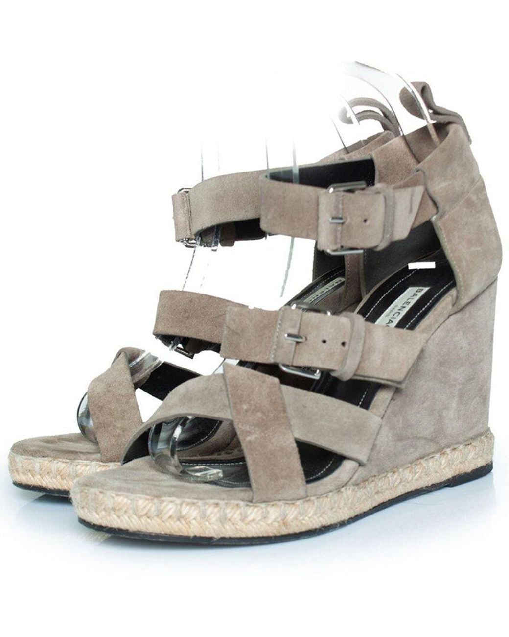 Balenciaga Metallic Suede Wedge Sandal (Authentic Pre-Loved)