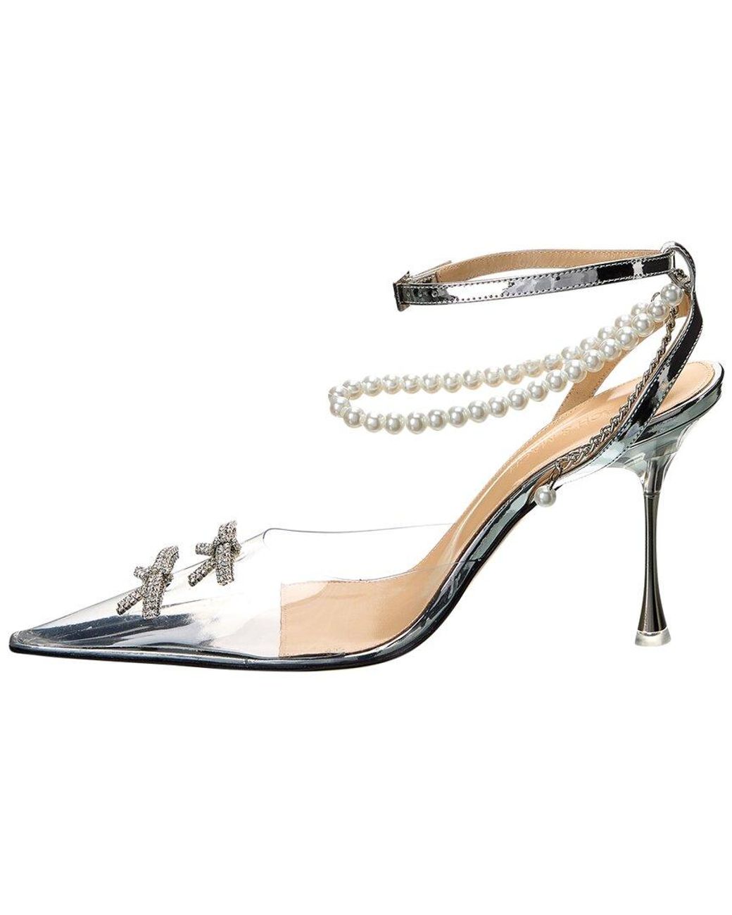 Mach & Mach White Sophie Satin Pump