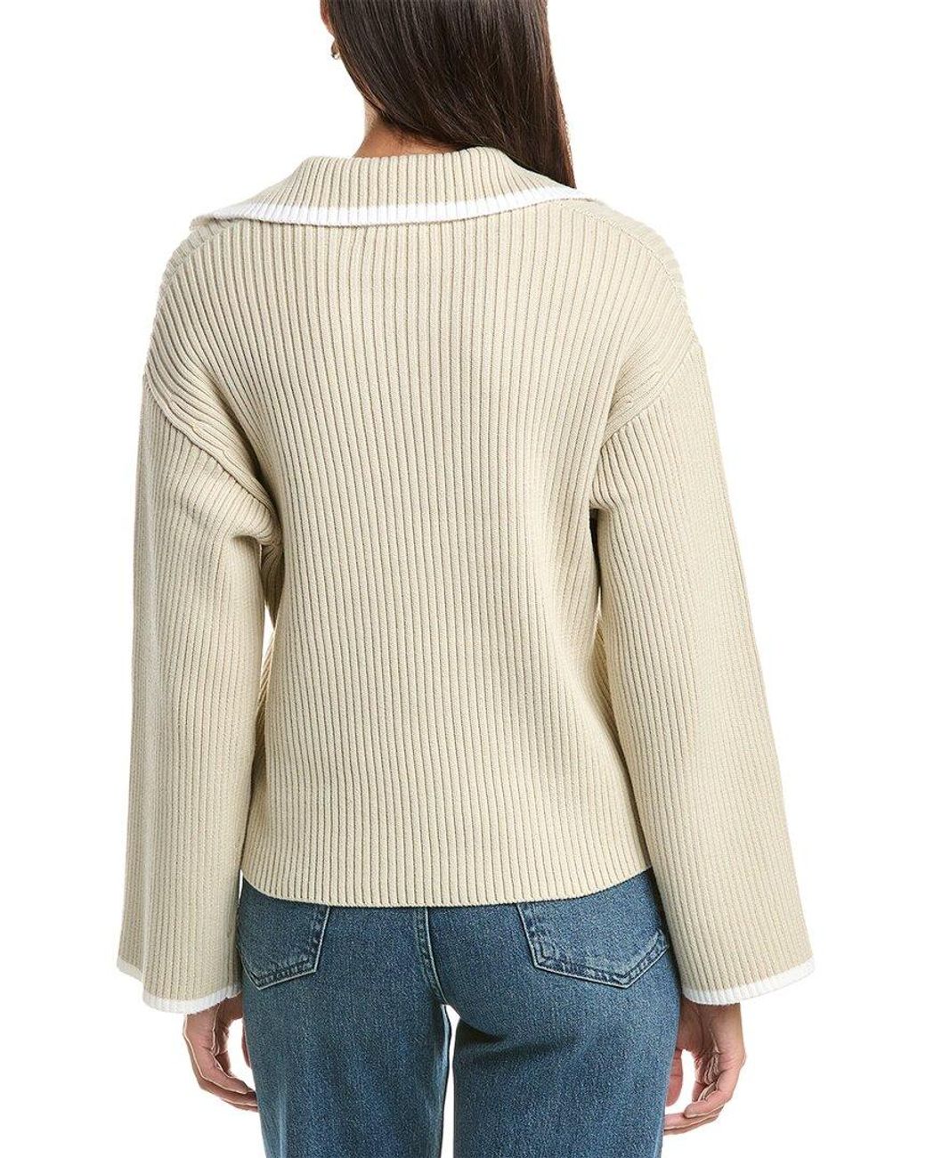 Rag & Bone White Isabella Polo Sweater