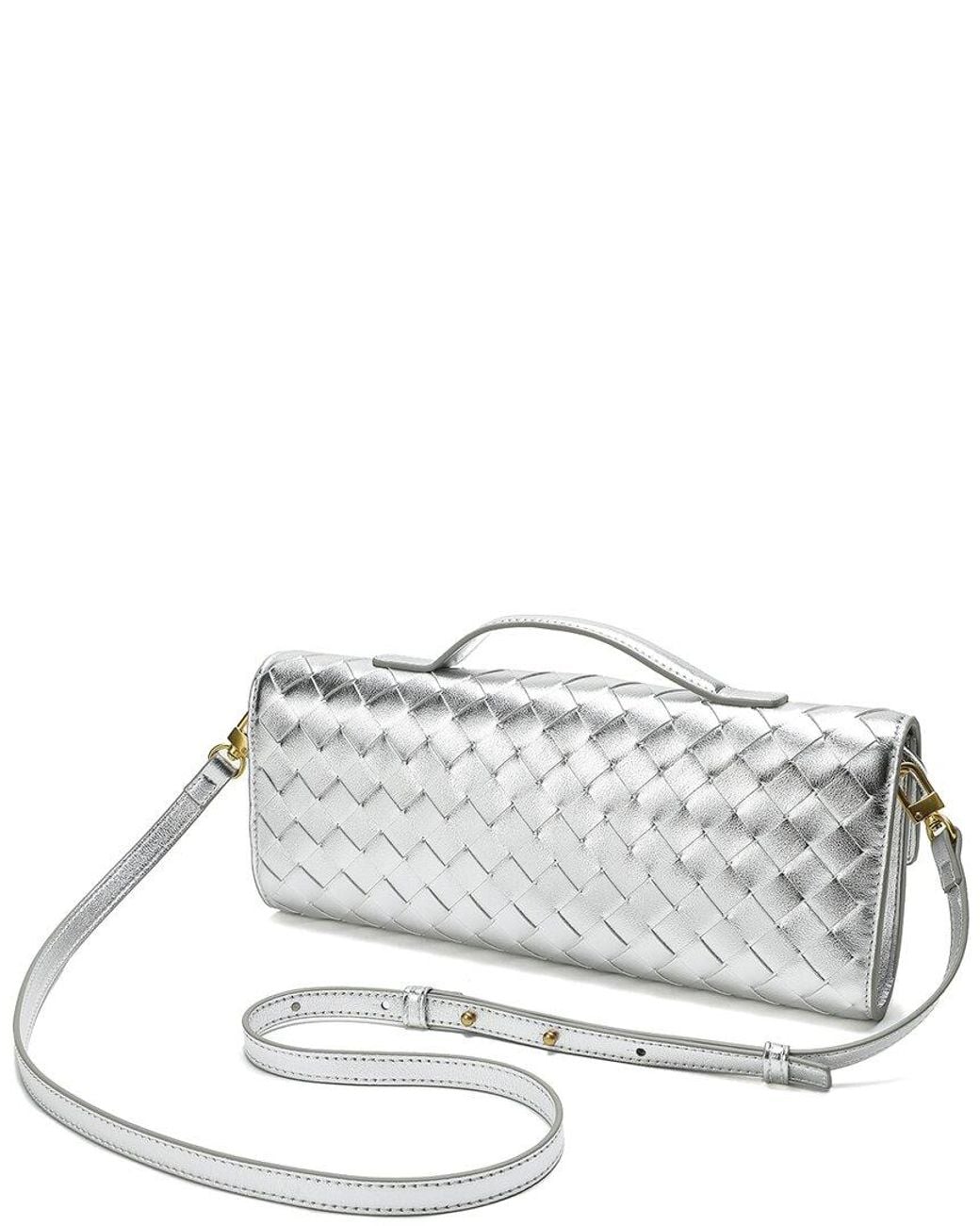 Tiffany & Fred Paris Gray Woven Leather Clutch