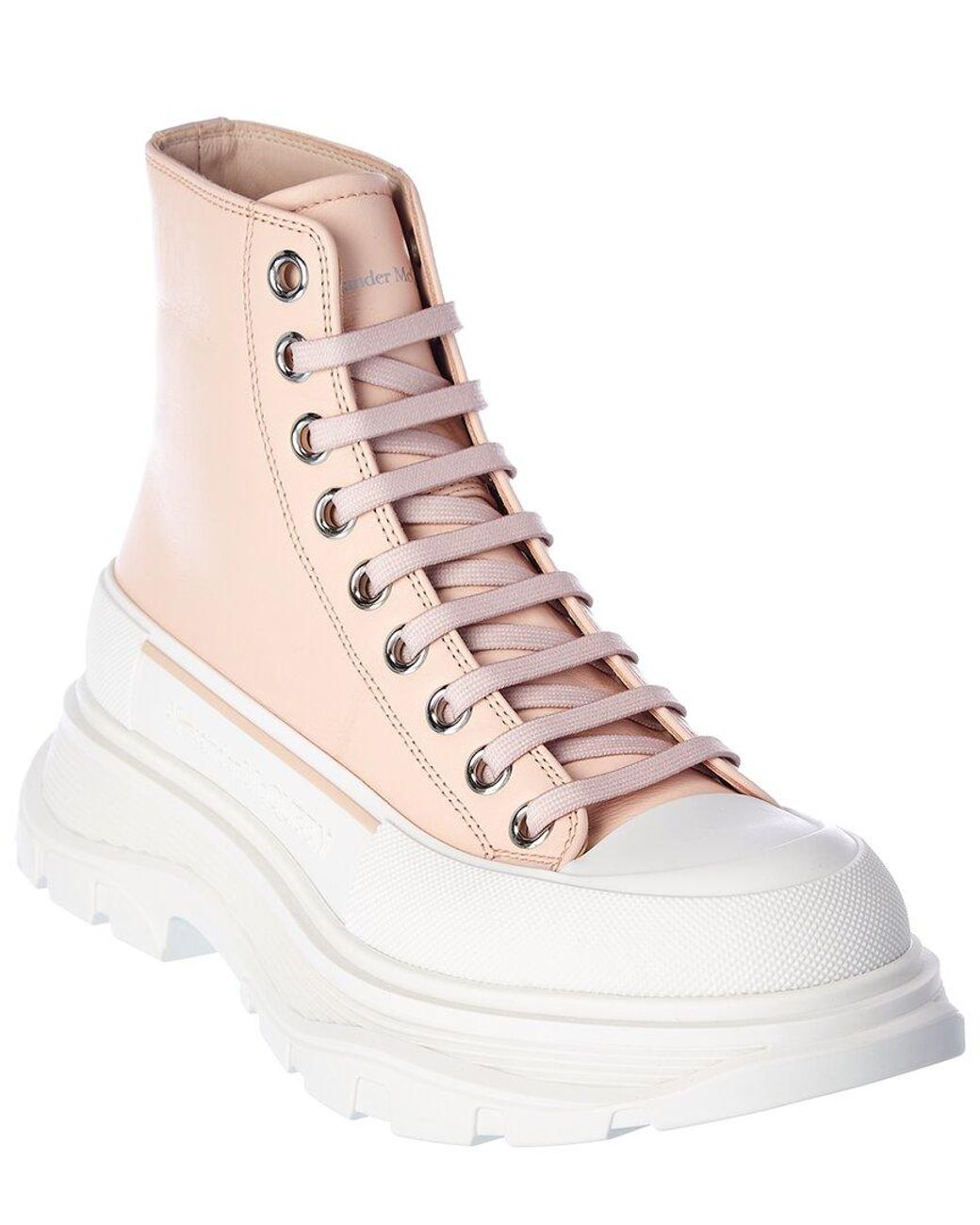 McQueen Pink Tread Slick Canvas Boot