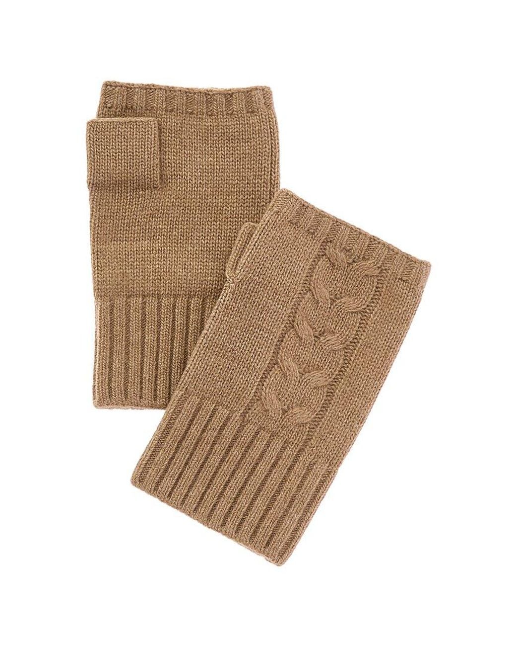 Portolano Brown Fingerless Cashmere & Wool-Blend Armwarmers for men