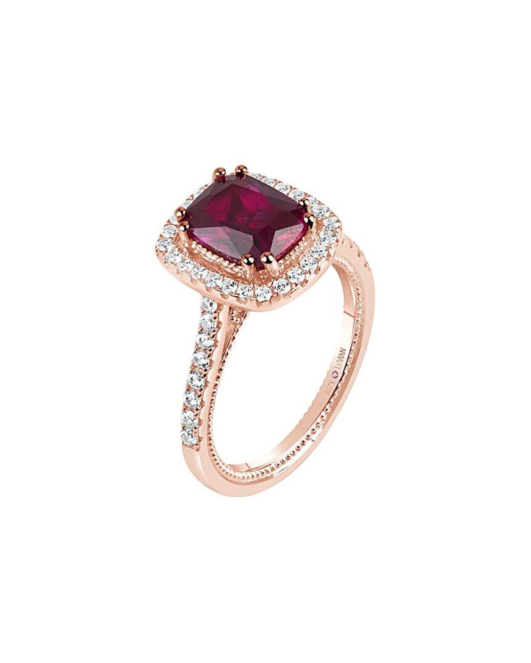 Suzy Levian Multicolor Rose Gold Vermeil Cz Ring
