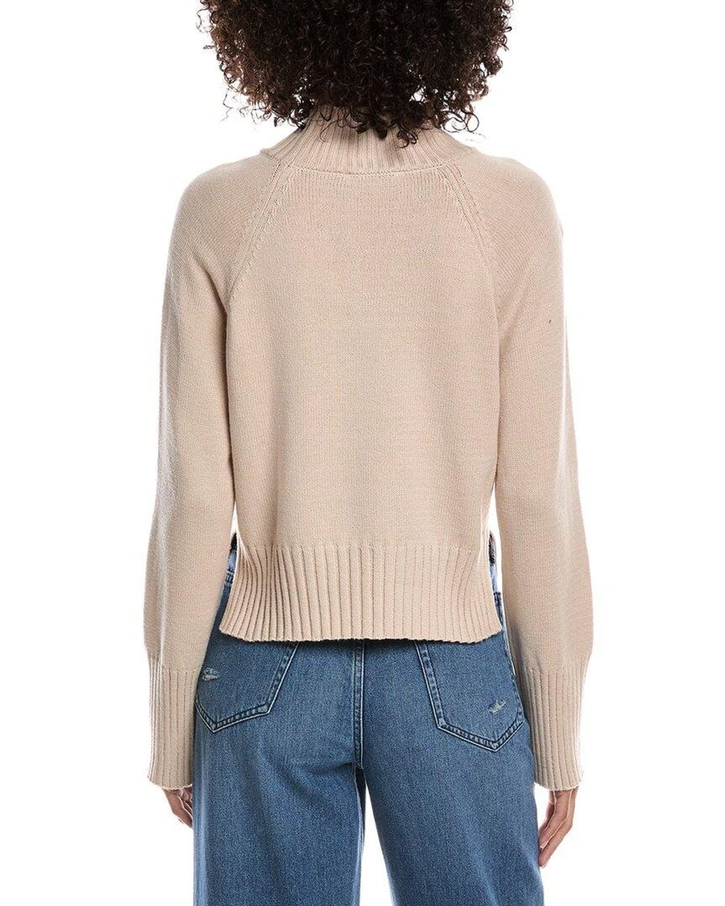 LUXE ALWAYS Blue Mock Neck Sweater