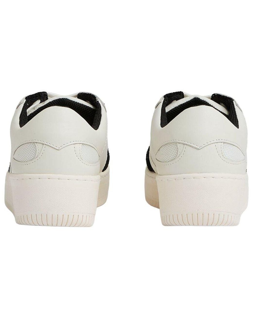 Reiss White Ruth Leather & Suede Low-Top Trainer