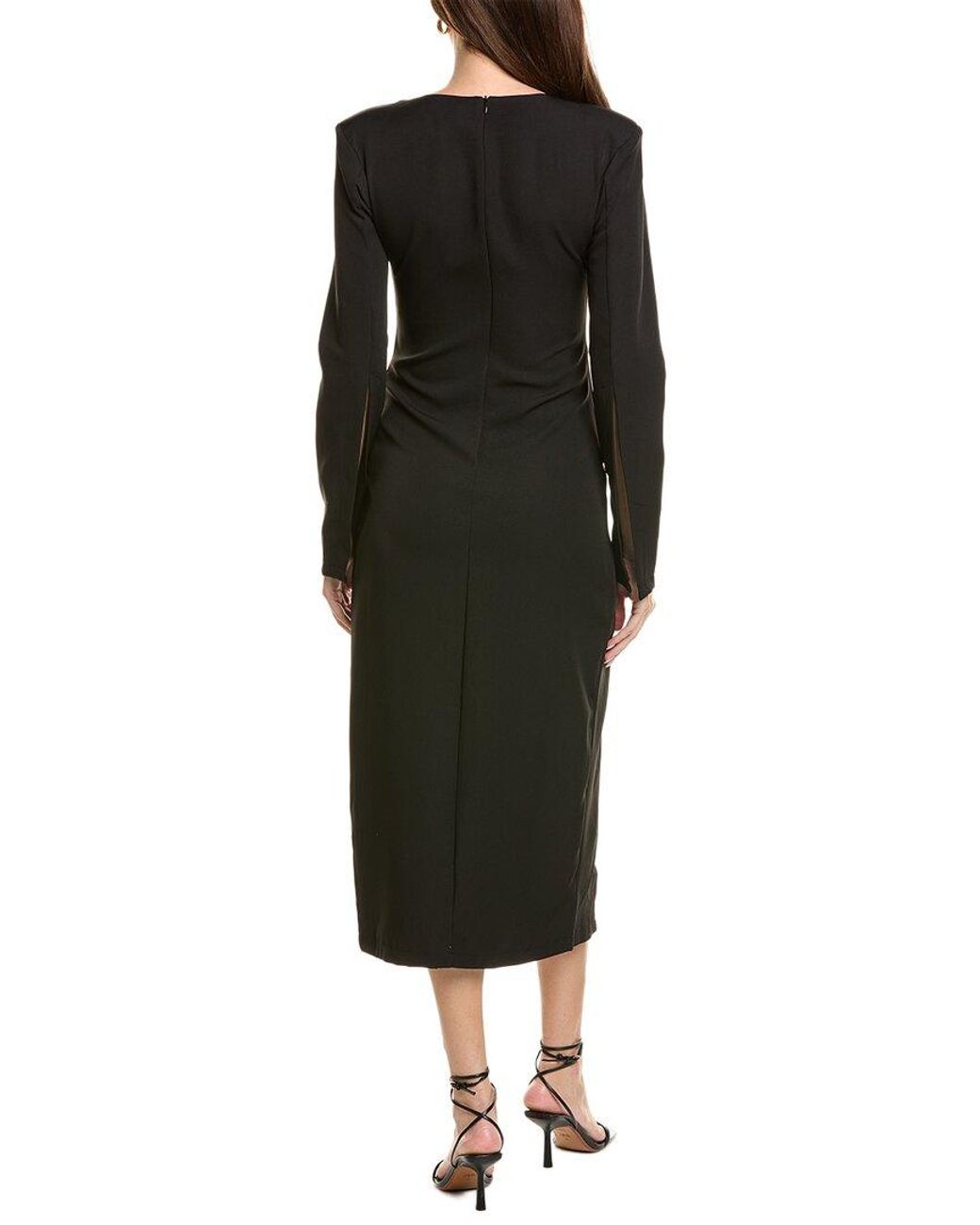 IPPONELLI Black Solid Midi Dress